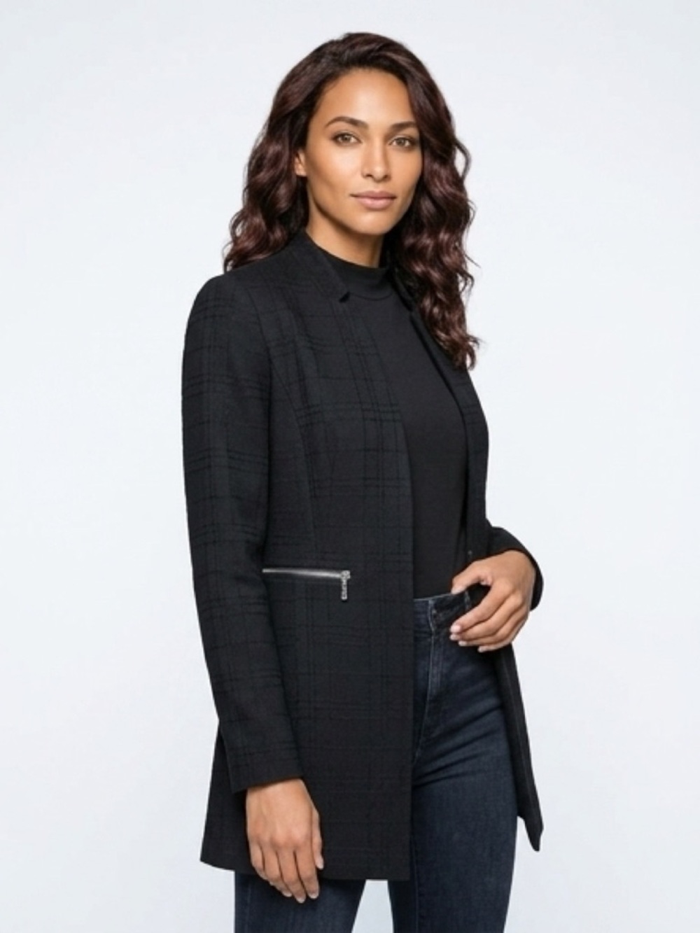 Alfani Dark Plaid Blazer